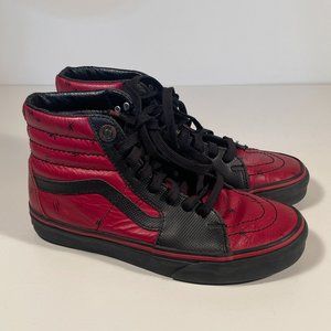 Vans Red and Black High-Top Sneakers